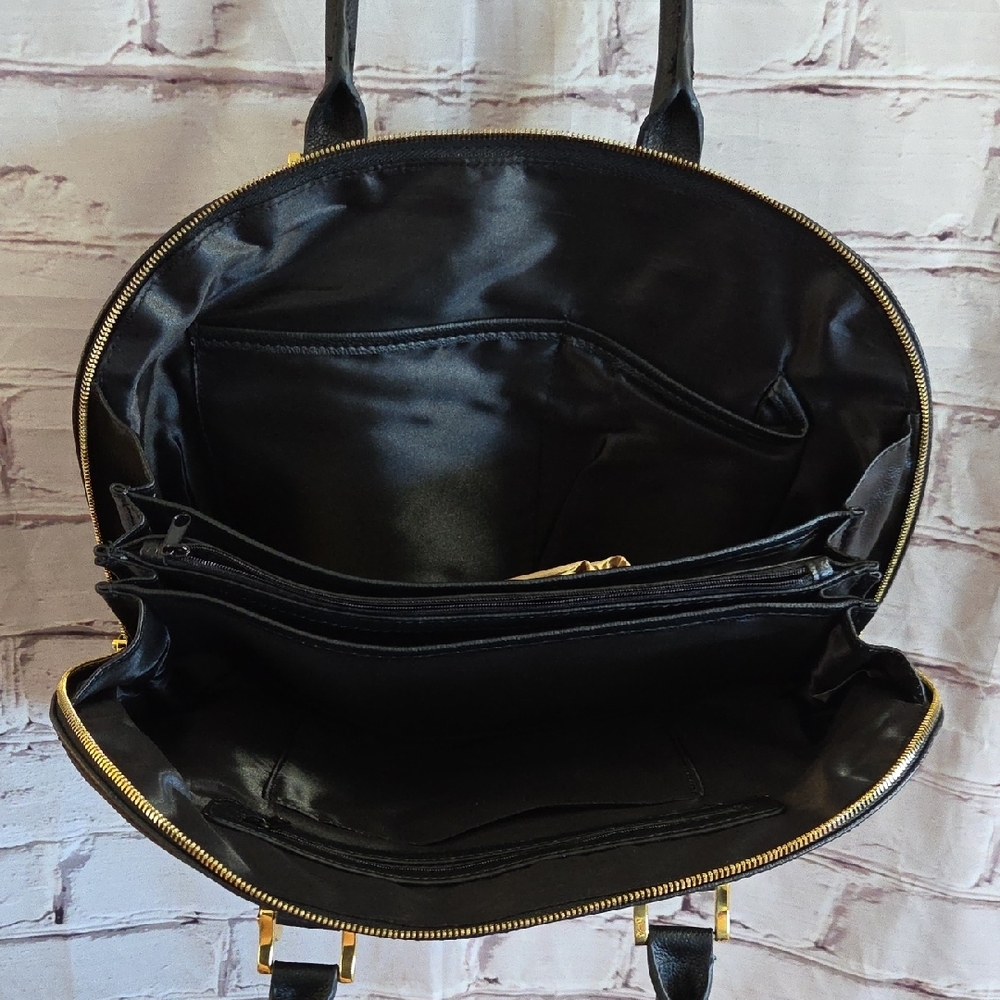 Joy & Iman Black Satchel with Gold Details - Picture 9 of 9